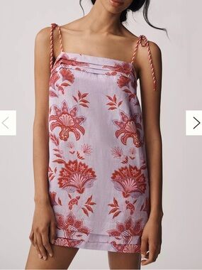 Farm Rio Porcelain Garden Lilac Mini Dress